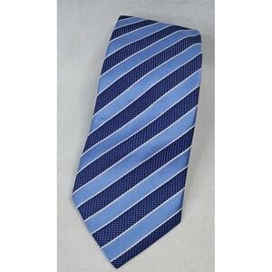 Hugo Boss Blue Striped Modern Silk Tie Made in Italy Men's Luxury Necktie